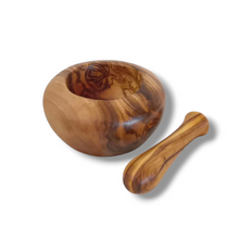 Carica l'immagine nel visualizzatore di Gallery, Mortaio bombato in Legno di Ulivo cm 8