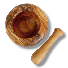 Carica l'immagine nel visualizzatore di Gallery, Mortaio bombato in Legno di Ulivo cm 10