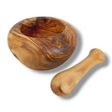 Carica l'immagine nel visualizzatore di Gallery, Mortaio bombato in Legno di Ulivo cm 10