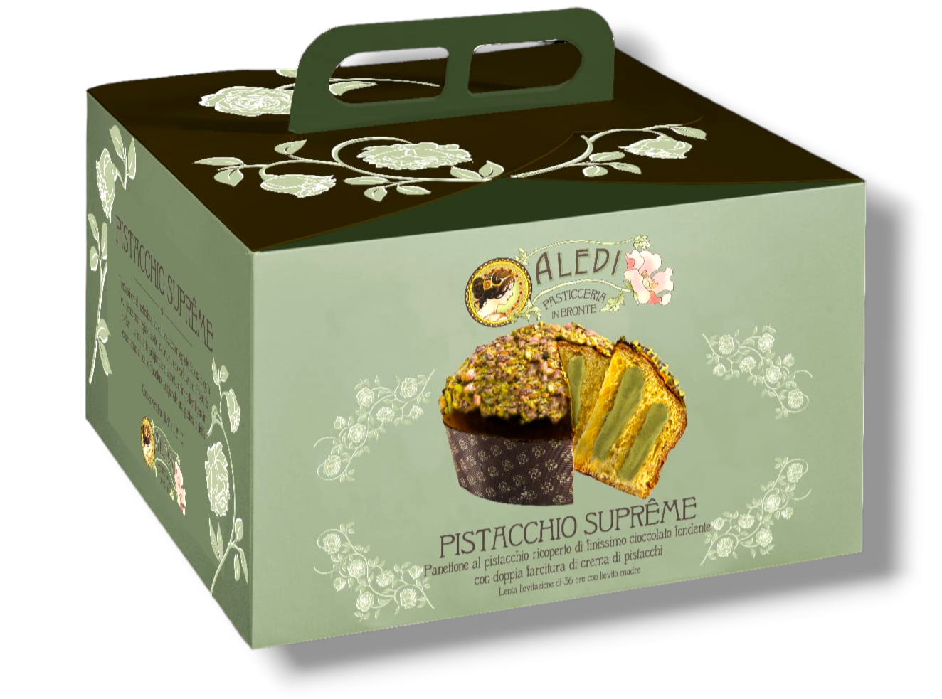 Pistacchio Suprême  con doppia Farcitura di Crema di Pistacchi - 1.2 Kg - Pasticceria Aledi Bronte