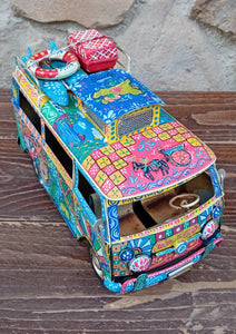 Minivan Retrò Grande 25 cm   - Miniature Decorate - cod 1