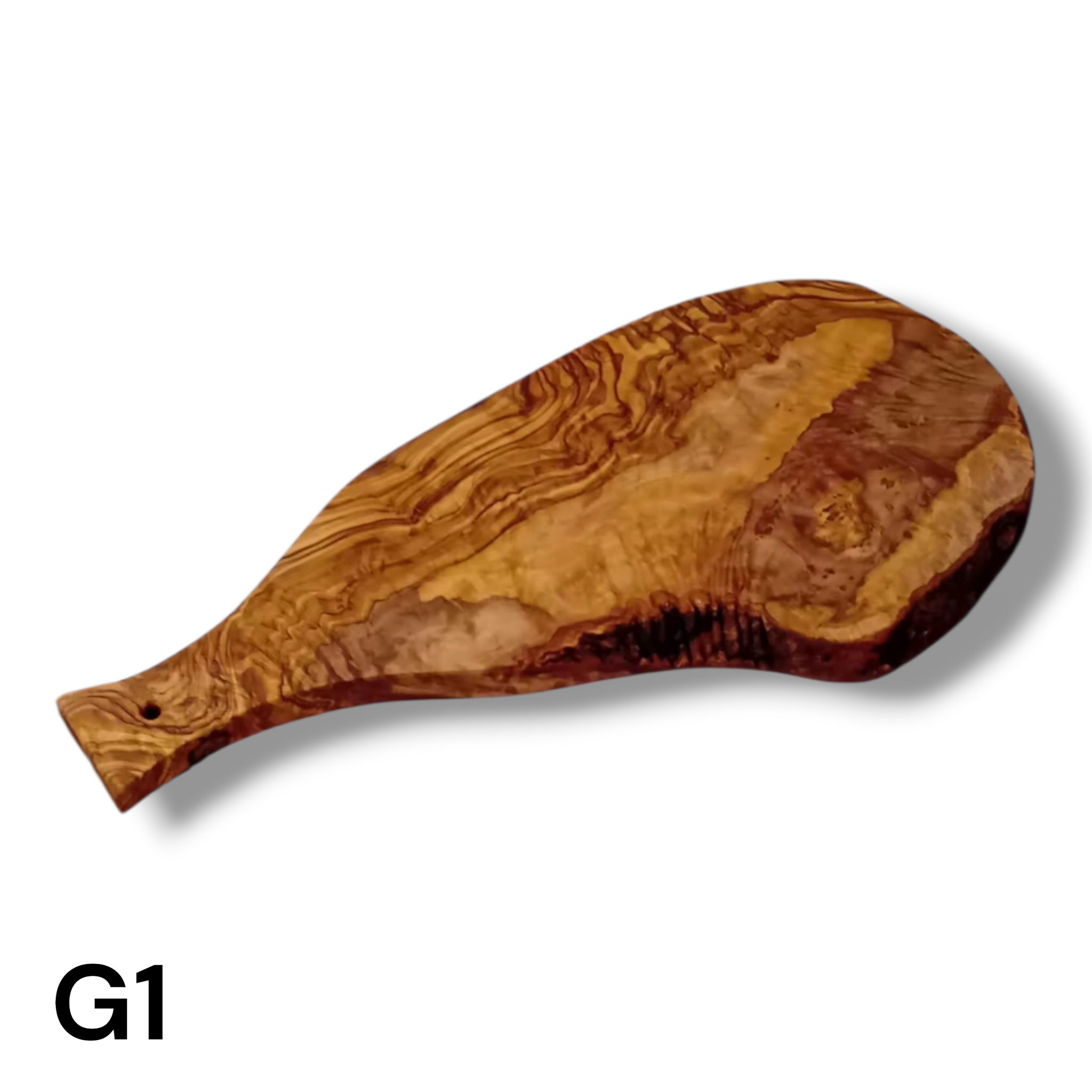 Tagliere irregolare con manico in Legno di Ulivo cm 45
