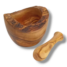 Carica l&#39;immagine nel visualizzatore di Gallery, Mortaio Rustico in Legno di Ulivo cm 12

