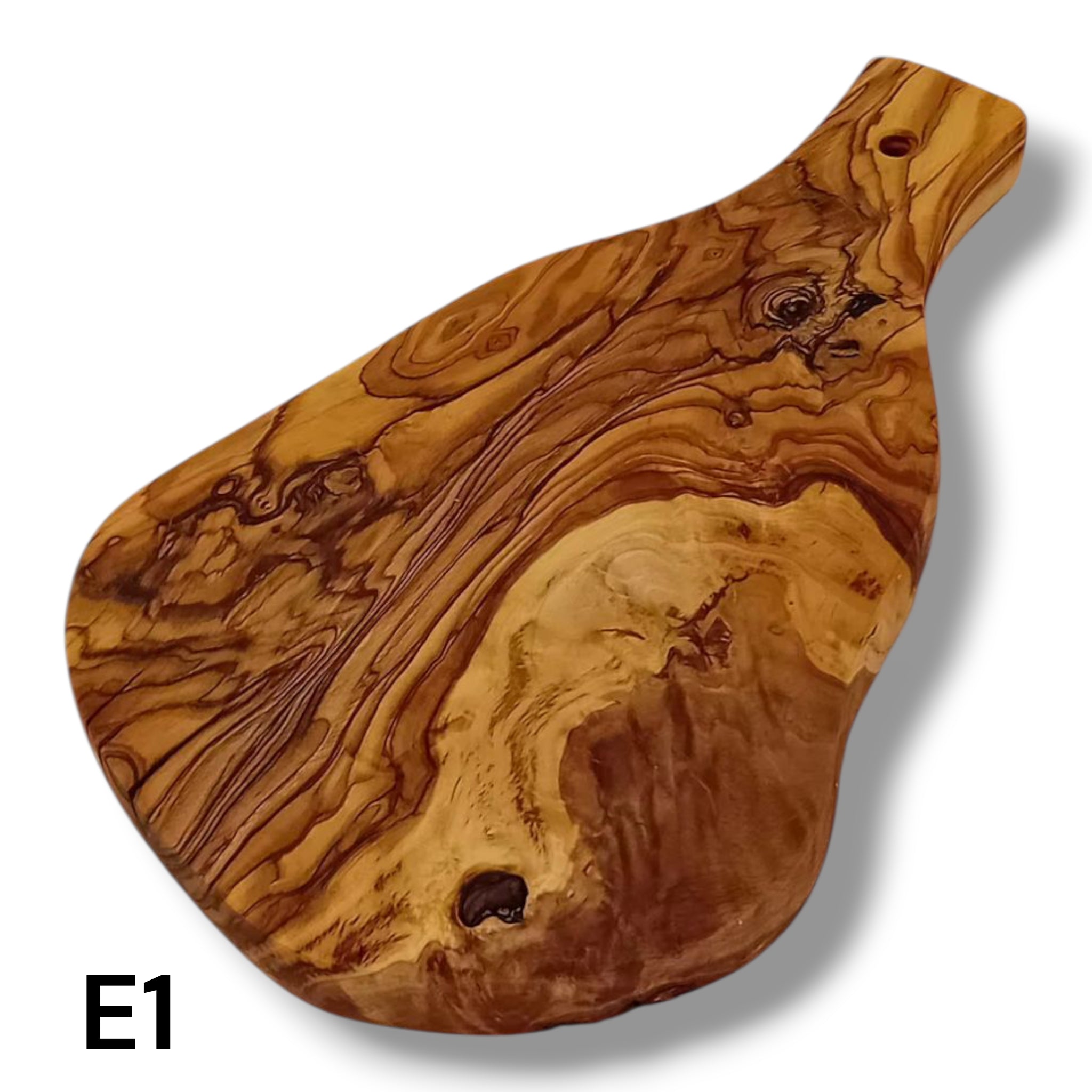Tagliere irregolare con manico in Legno di Ulivo cm 25