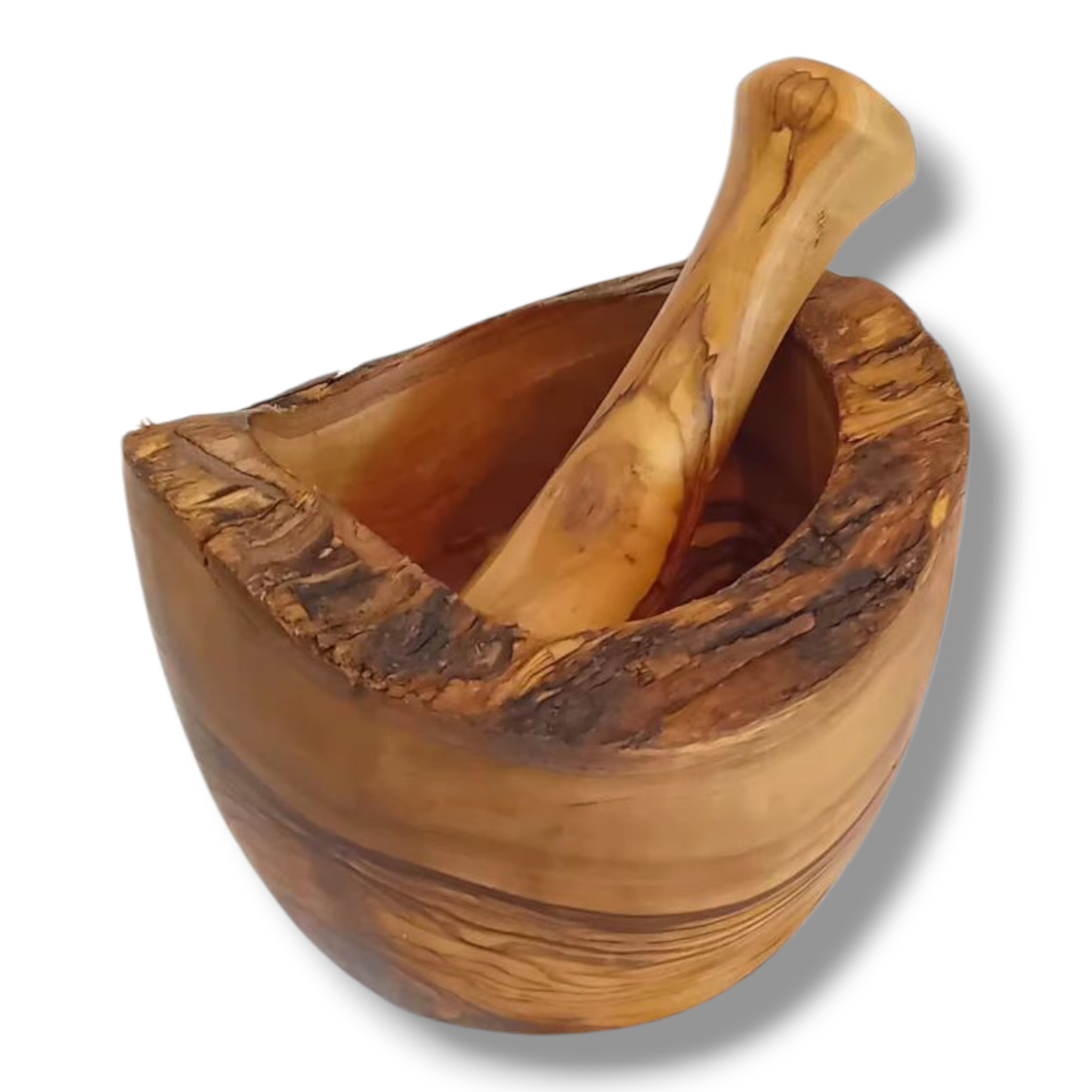Mortaio Rustico in Legno di Ulivo cm 12