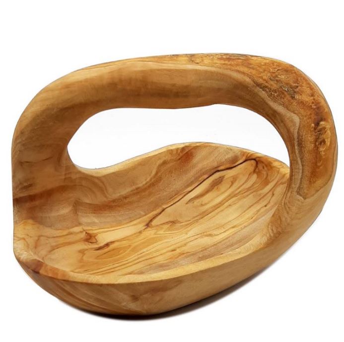 Cestino con Manico in Legno di Olivo