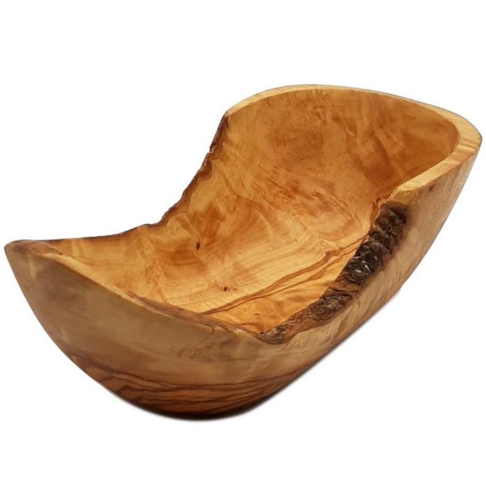 Ciotola Rustica Ovale in Legno di Olivo