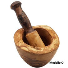 Carica l&#39;immagine nel visualizzatore di Gallery, mortaio_legno_di_ulivo_fatto_a_mano_artigianato_siciliano_olive_wood_mortar_made_by_hand_sicilian_artisan_O
