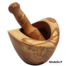 Carica l&#39;immagine nel visualizzatore di Gallery, mortaio_legno_di_ulivo_fatto_a_mano_artigianato_siciliano_olive_wood_mortar_made_by_hand_sicilian_artisan_P
