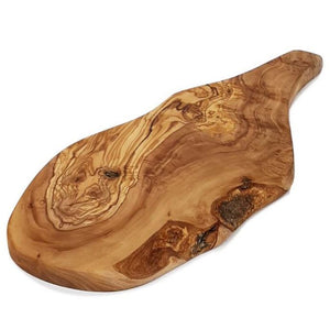 Tagliere Irregolare con Manico in Legno di Olivo