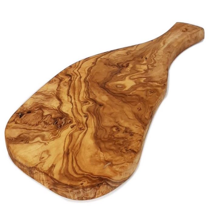 Tagliere Irregolare con Manico in Legno di Olivo