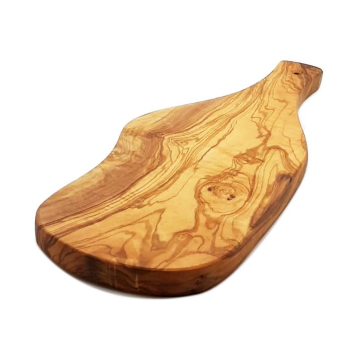 Tagliere Irregolare con Manico in Legno di Olivo