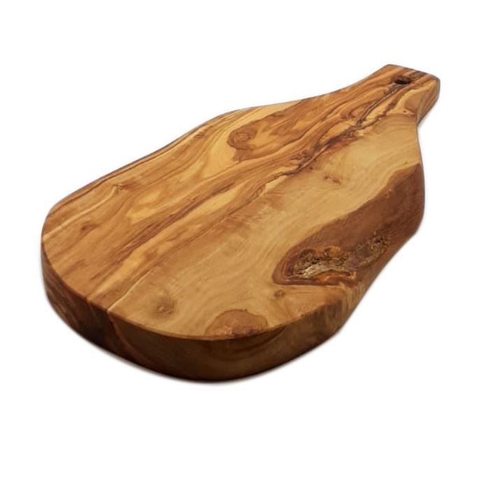 Tagliere Irregolare con Manico in Legno di Olivo