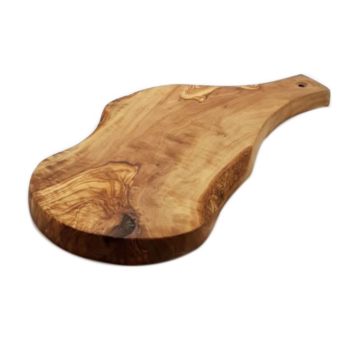 Tagliere Irregolare con Manico in Legno di Olivo