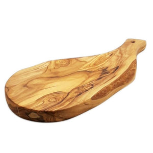 Tagliere Irregolare con Manico in Legno di Olivo